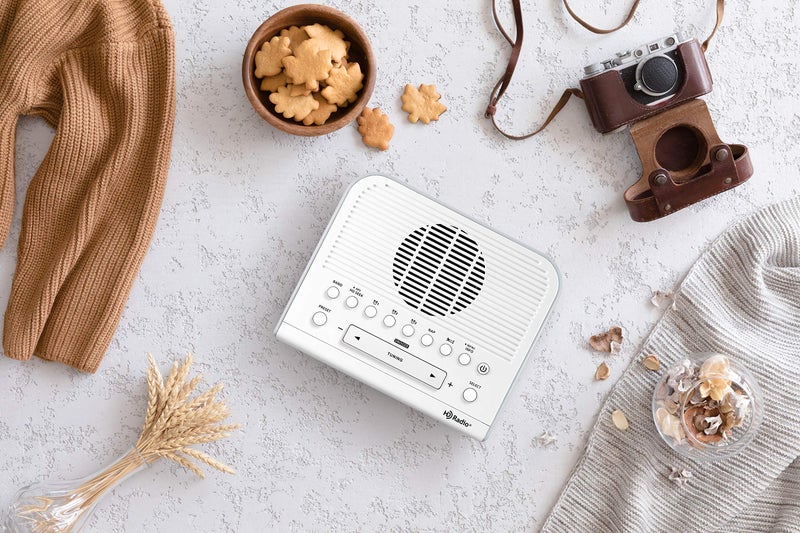 SANGEAN راديو ساعة رقمي Sangean HDR-15 AM/FM مع شحن هاتف USB، أبيض - Image 4